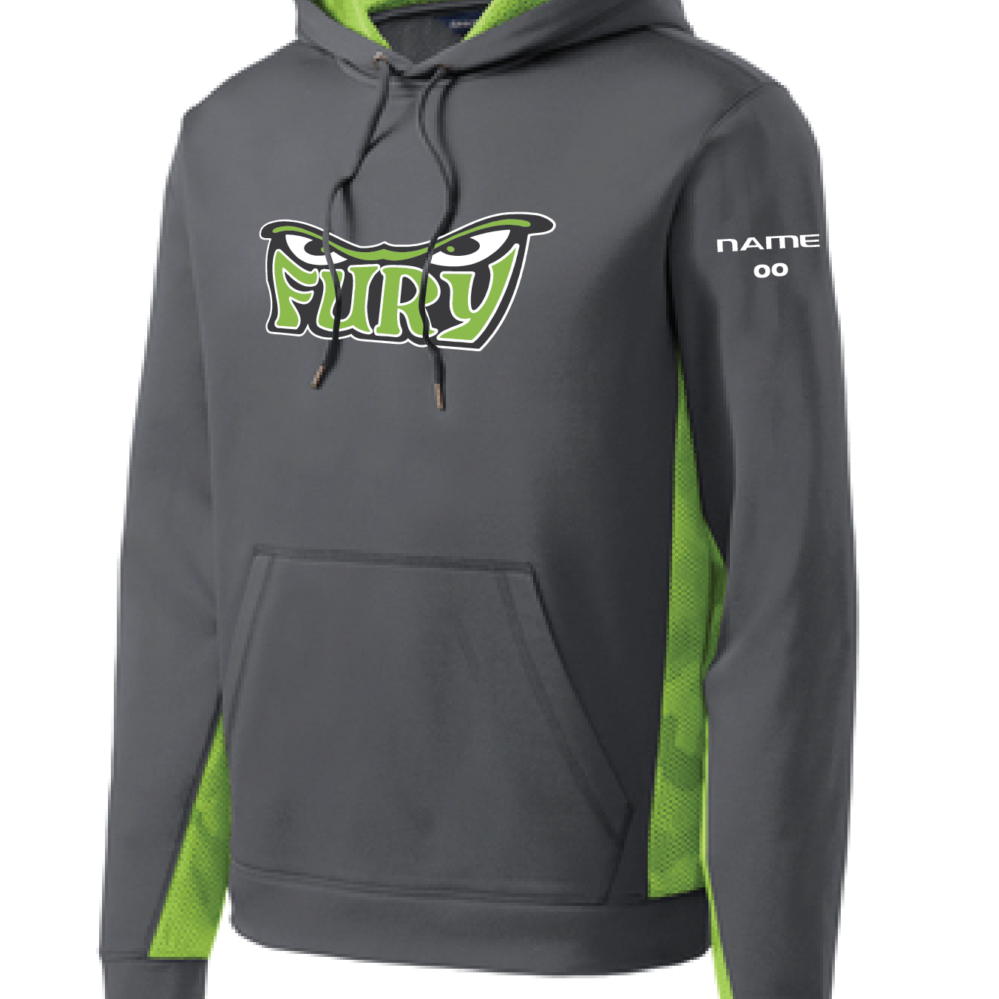 Sport-Tek® Sport-Wick® CamoHex Fleece Colorblock Hooded Pullover Youth