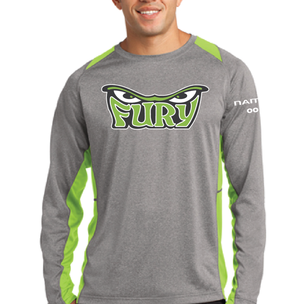 Sport-Tek® Long Sleeve Heather Colorblock Contender™ Tee