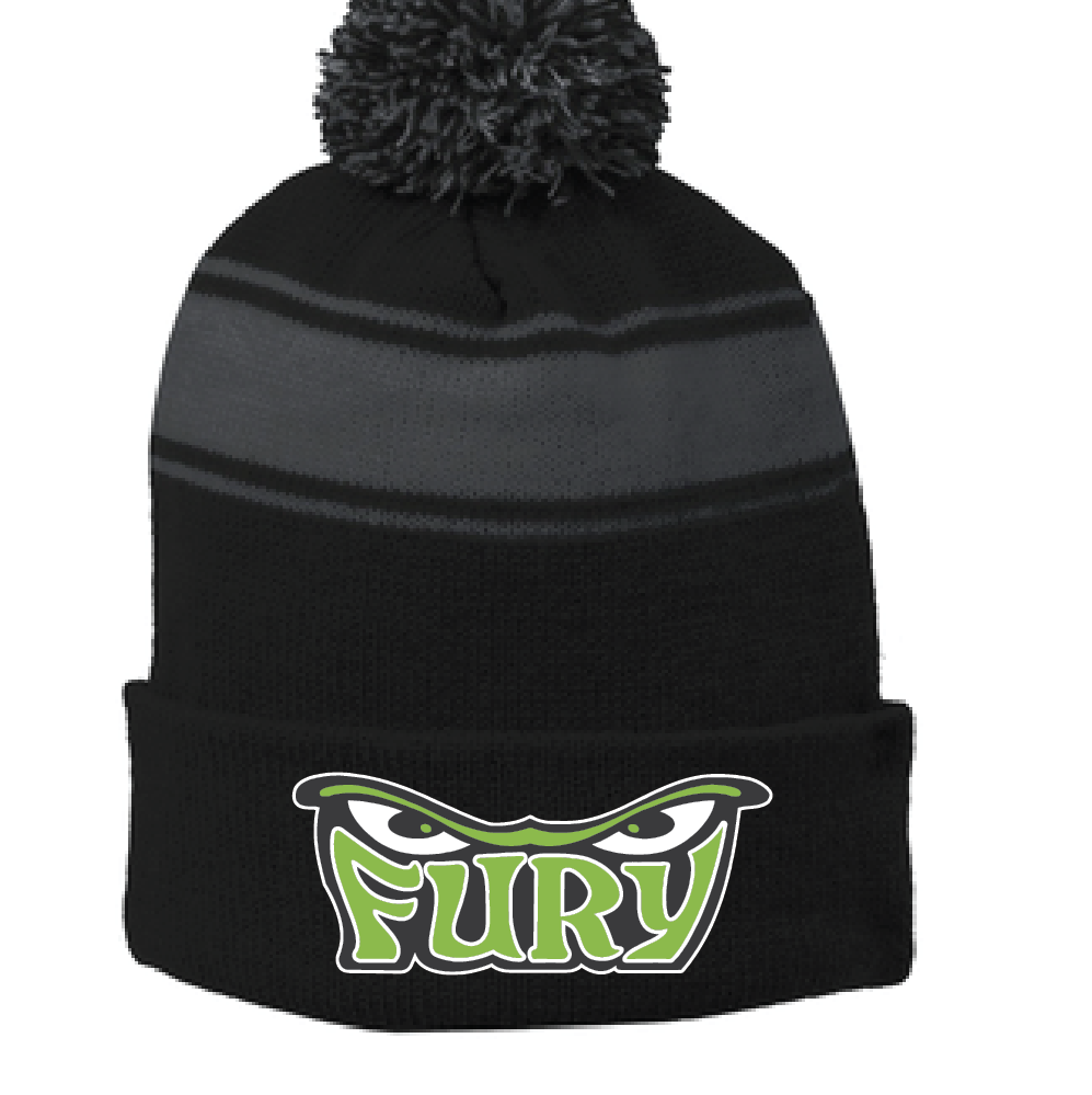 Sport-Tek® Stripe Pom Pom Beanie