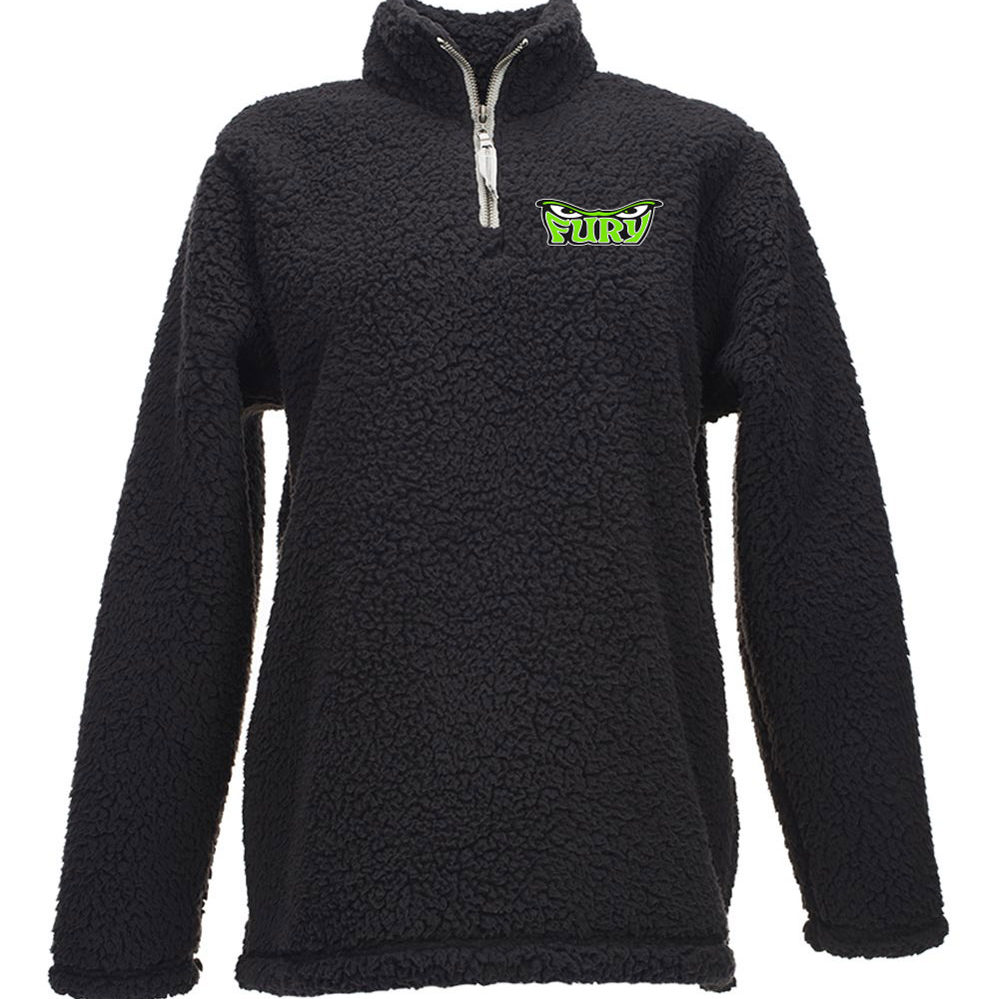 Fury J. America - Women's Black Sherpa Quarter-Zip 8451