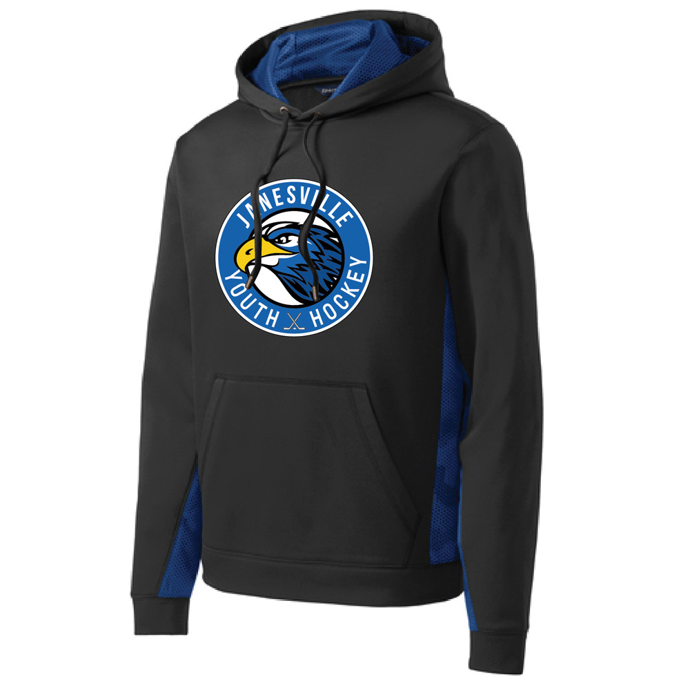 Sport-Tek® Youth Sport-Wick® CamoHex Fleece Colorblock Hooded Pullover